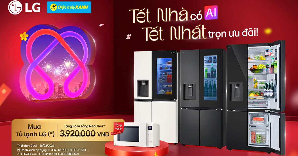 Siêu phẩm ưng ý, ưu đãi hết ý: Mua tủ lạnh LG, rinh ngay lò vi sóng trị giá 3.920.000đ Siêu phẩm ưng ý, ưu đãi hết ý: Mua tủ lạnh LG, rinh ngay lò vi sóng trị giá 3.920.000đ