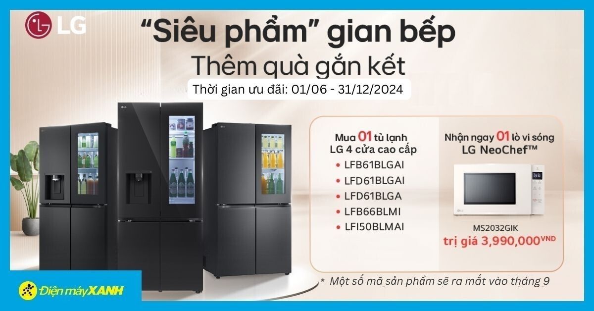 Sieu Pham Gian Bep Them Qua Gan Ket Mua Tu Lanh Lg Rinh Ngay Lo Vi Song Tri Gia 3990000d