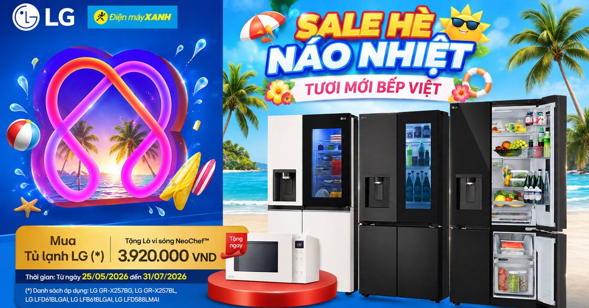 SALE H&Egrave; N&Aacute;O NHIỆT - TƯƠI MỚI BẾP VIỆT: Mua tủ lạnh LG, rinh ngay l&ograve; vi s&oacute;ng trị gi&aacute; 3.920.000đ