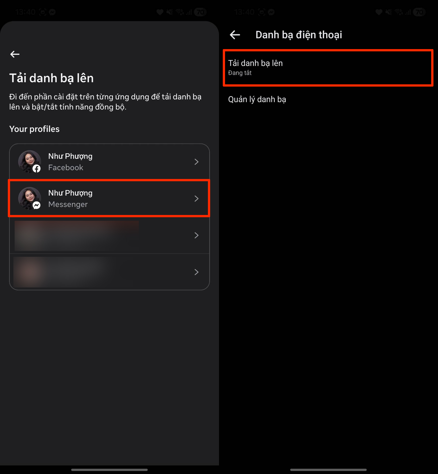 Cách tắt đồng bộ danh bạ trên Messenger Cách tắt đồng bộ danh bạ trên Messenger