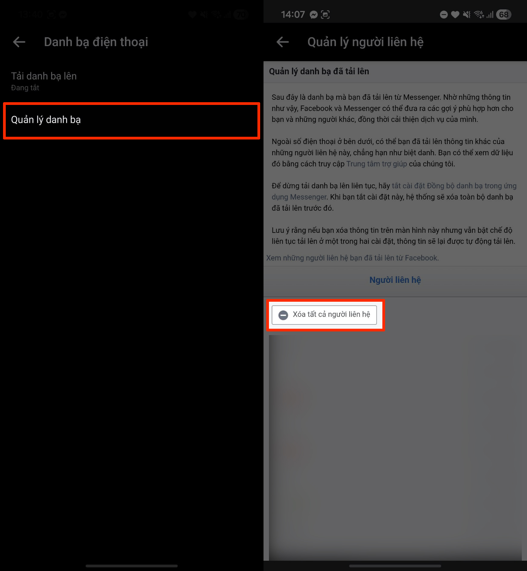 Cách tắt đồng bộ danh bạ trên Messenger Cách tắt đồng bộ danh bạ trên Messenger