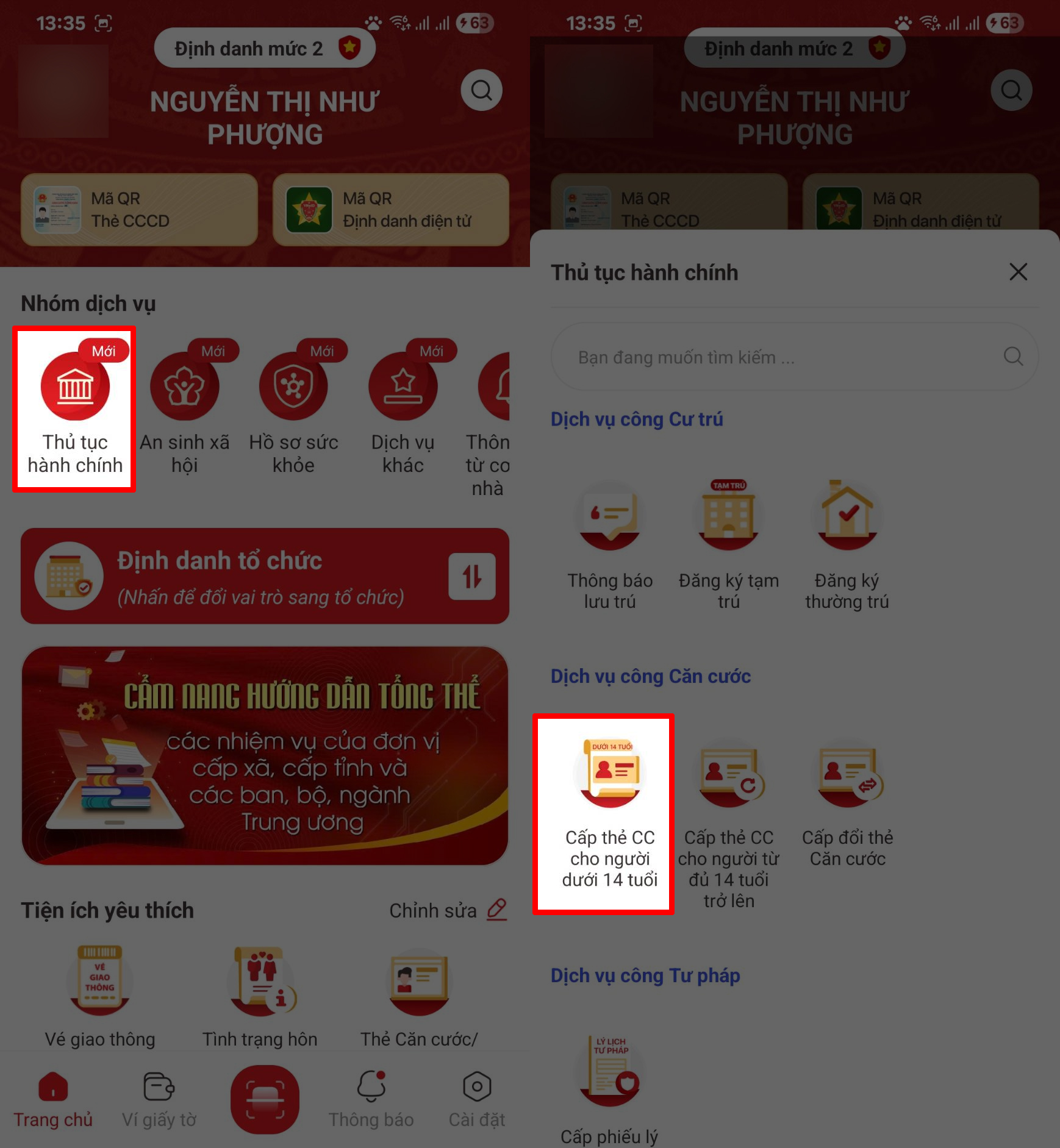 Cách làm thẻ Căn cước cho trẻ em dưới 14 tuổi trên VNeID Cách làm thẻ Căn cước cho trẻ em dưới 14 tuổi trên VNeID