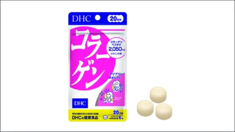 Viên uống DHC collagen hỗ trợ bổ sung collagen cho cơ thể giúp da săn chắc, căng mịn