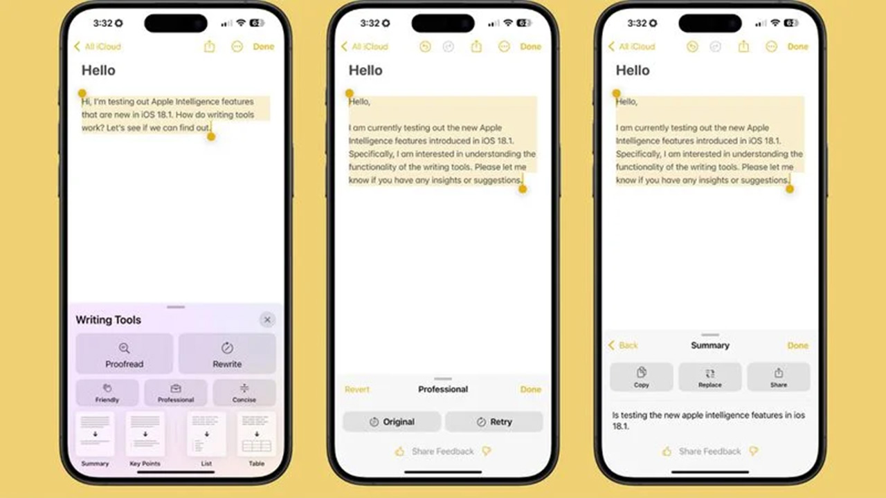 Tính năng Writing Tools hiện đã có trên bản cập nhật iOS, iPadOS 18.1