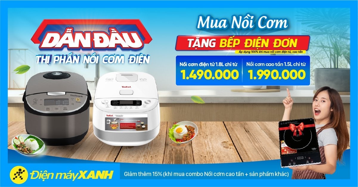 Cơ Hội Có 1-0-2: Tặng Bếp Điện Đơn Cho 100% Khách Hàng Mua Nồi Cơm Điện Tử, Cao Tần