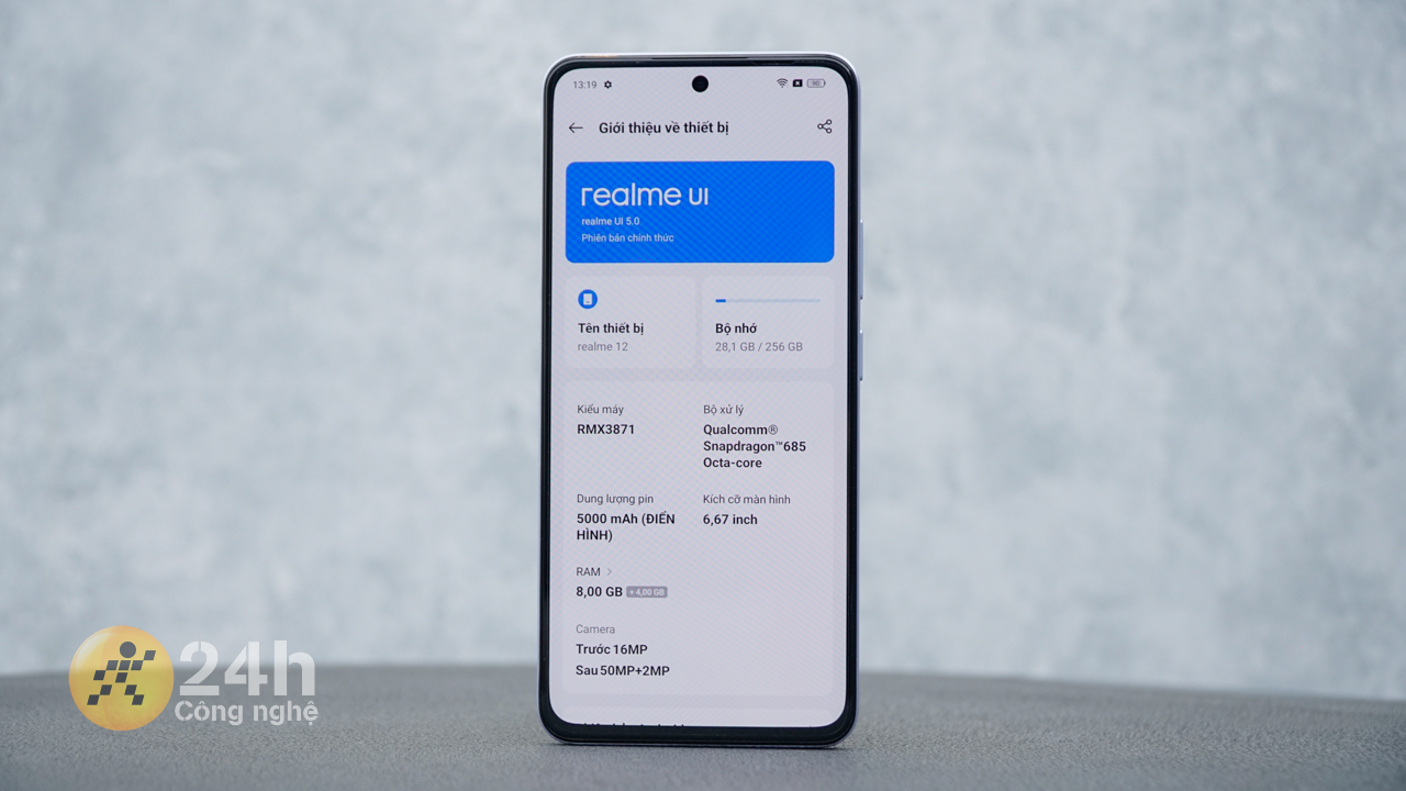 realme 12 được trang bị bộ cấu hình nổi bật trong phân khúc tầm trung. realme 12 được trang bị bộ cấu hình nổi bật trong phân khúc tầm trung.