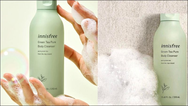 Sữa tắm dưỡng ẩm Innisfree Green Tea Pure Body Cleanser giúp làm sạch sâu nhưng không gây khô da