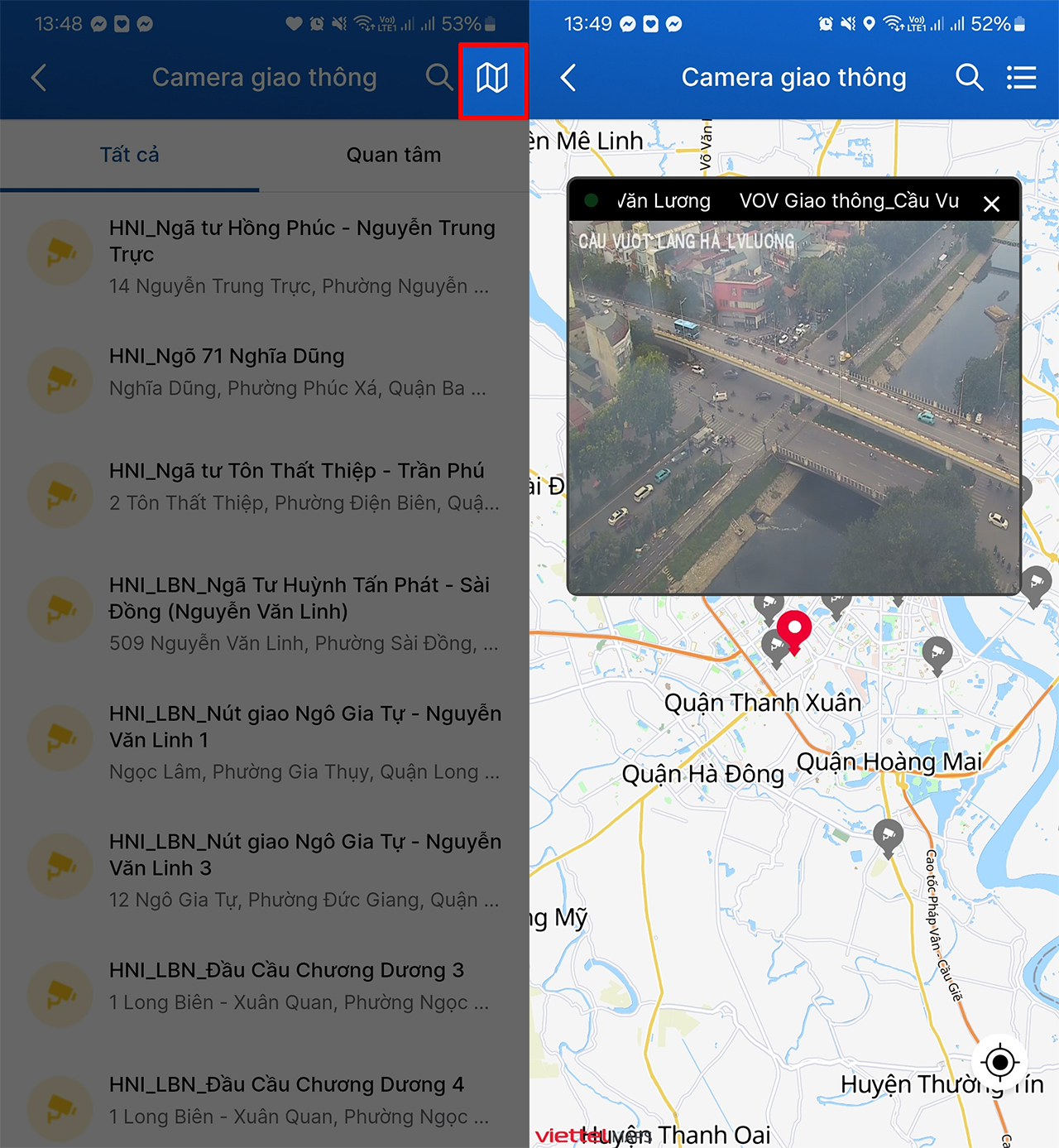 cách xem camera giao thông Hà Nội