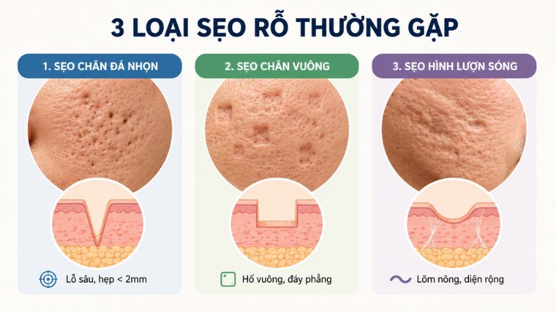 C&aacute;c loại sẹo rỗ thường gặp bạn n&ecirc;n biết