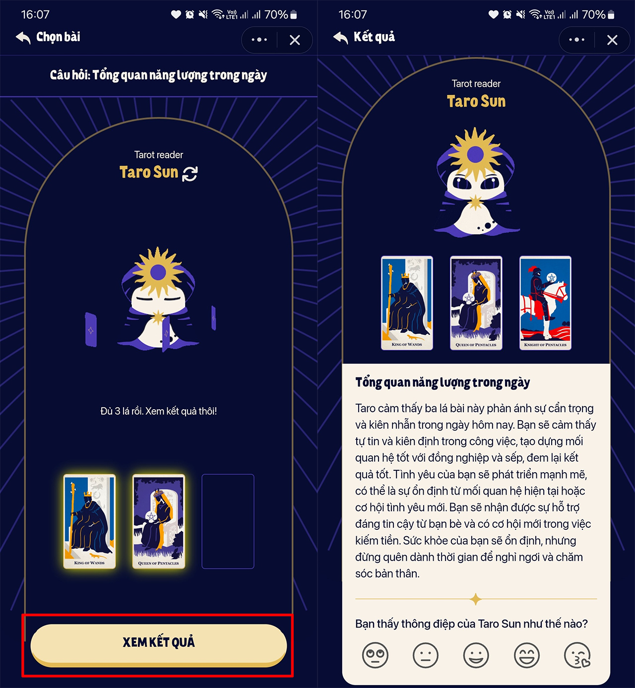 Cách xem Tarot miễn phí trên Zalo