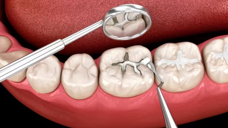 Lấp đầy lỗ hổng trên răng bằng cách trám răng