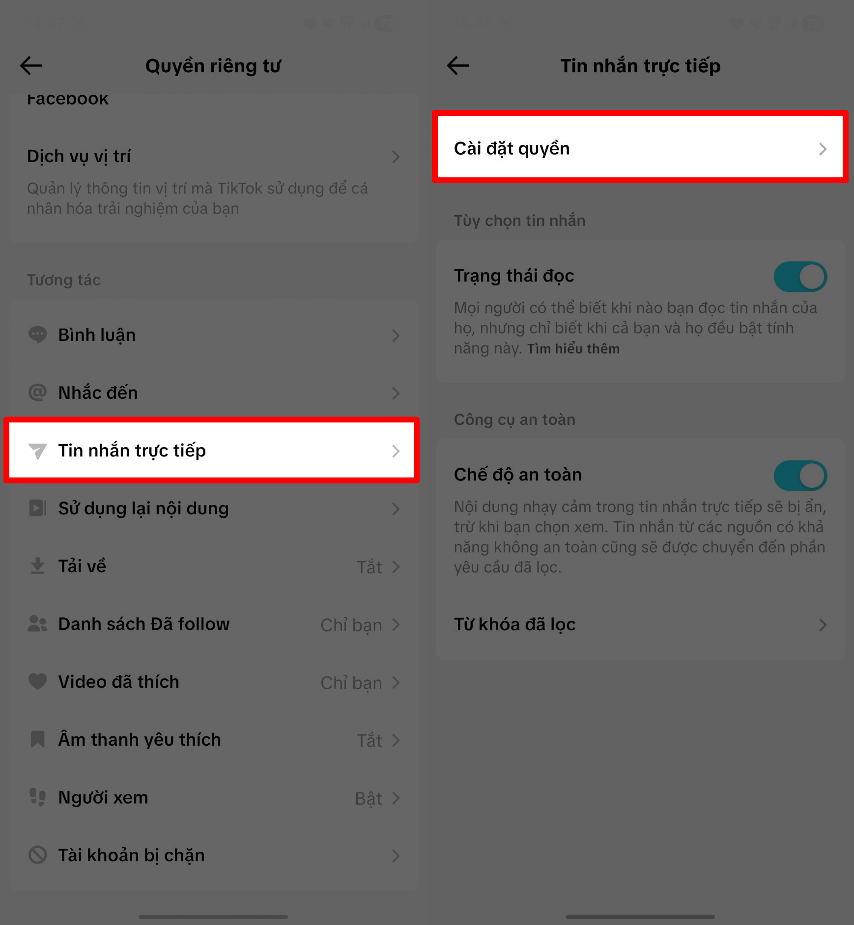 Cách chặn tin nhắn từ người lạ trên TikTok