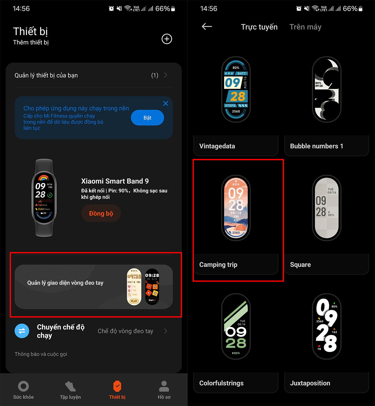 Cách thay đổi mặt đồng hồ trên Mi Band 9