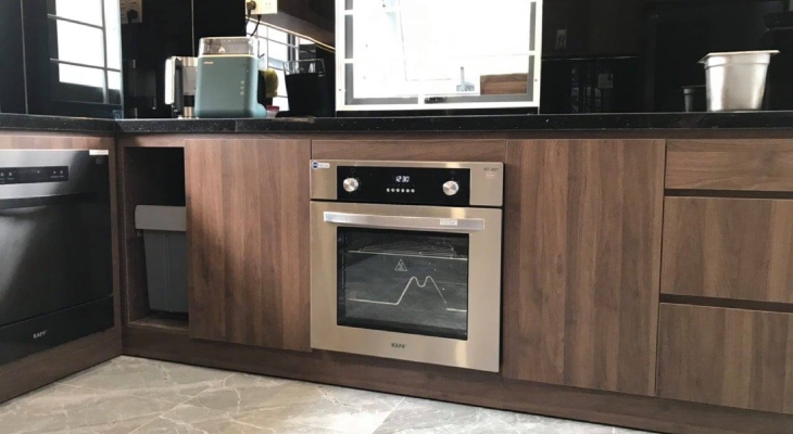 Lò nướng âm KAFF KF-901 với thiết kế hiện đại, sang trọng