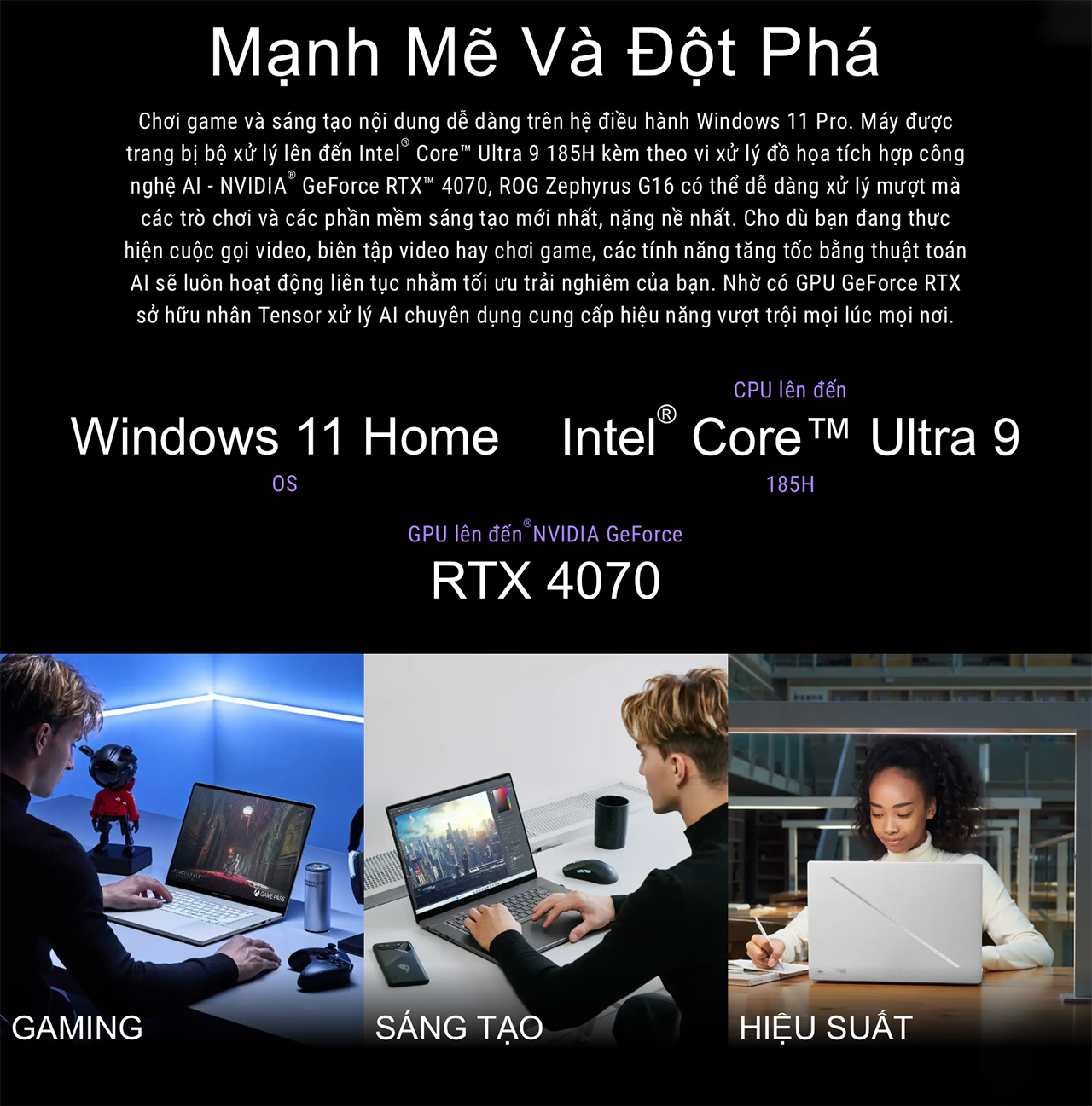 ASUS ROG Zephyrus G16 được trang bị cấu hình mạnh mẽ ASUS ROG Zephyrus G16 được trang bị cấu hình mạnh mẽ