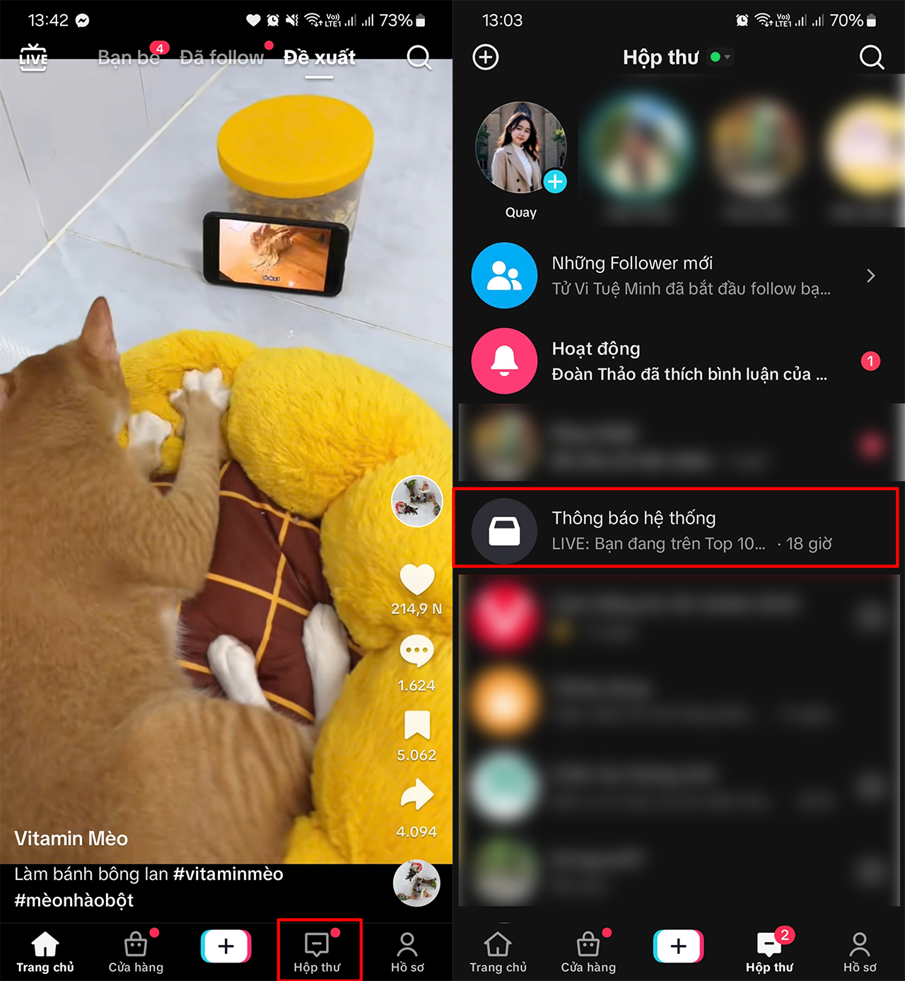 Cách tắt thông báo hệ thống TikTok