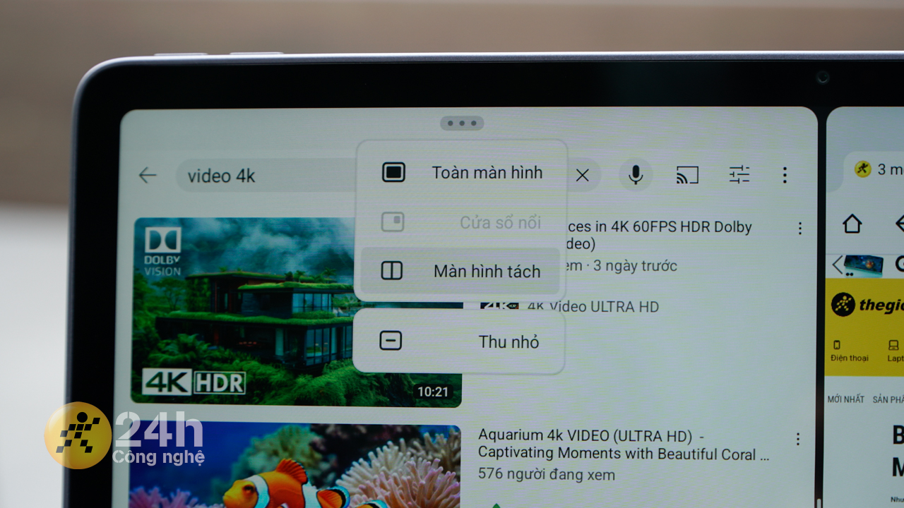 Cách chia đôi màn hình trên Lenovo Tab Plus