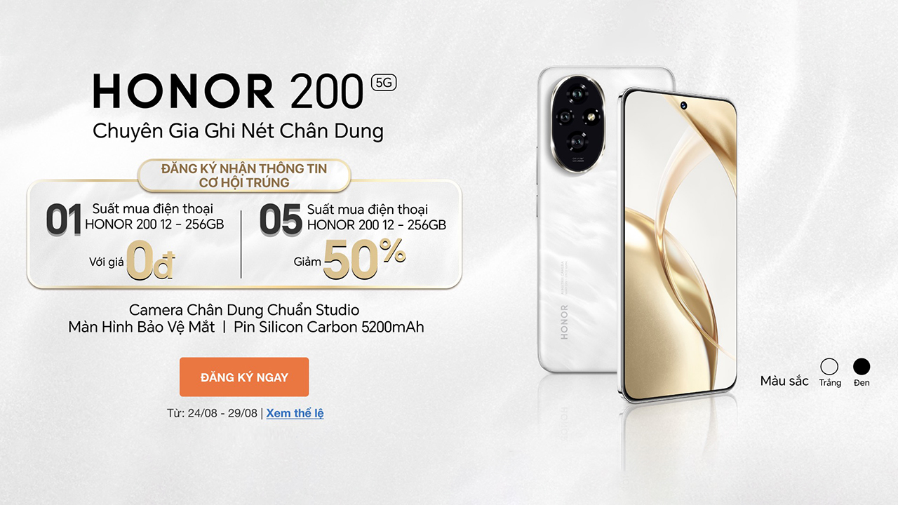 Săn HONOR 200 5G miễn phí, chỉ cần để lại thông tin, biết đâu thần may mắn gọi tên! Săn HONOR 200 5G miễn phí, chỉ cần để lại thông tin, biết đâu thần may mắn gọi tên!