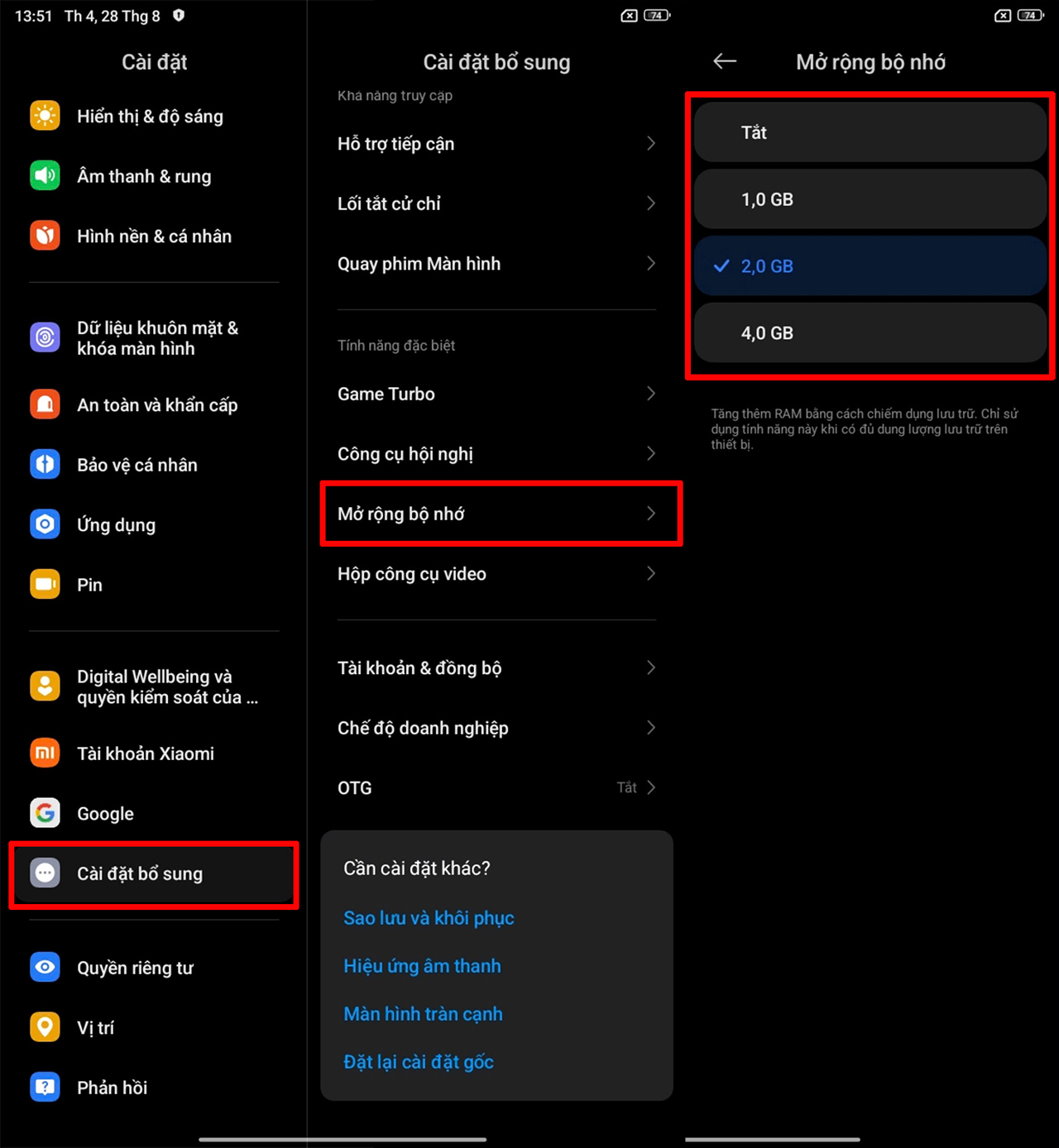 Cách mở rộng RAM trên Redmi Pad SE 8.7