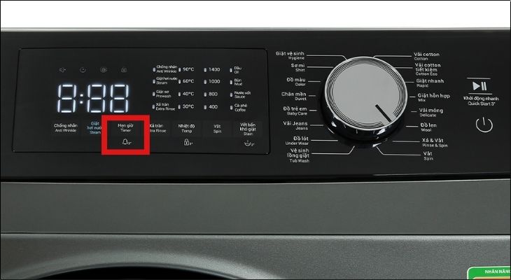 Chức năng hẹn giờ trên máy giặt Hitachi giúp tiết kiệm thời gian 