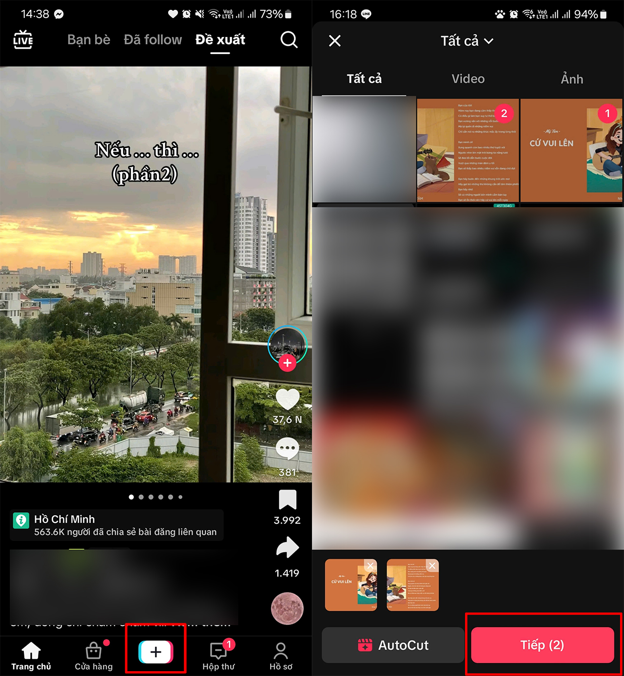 Cách đăng ảnh lướt trên TikTok