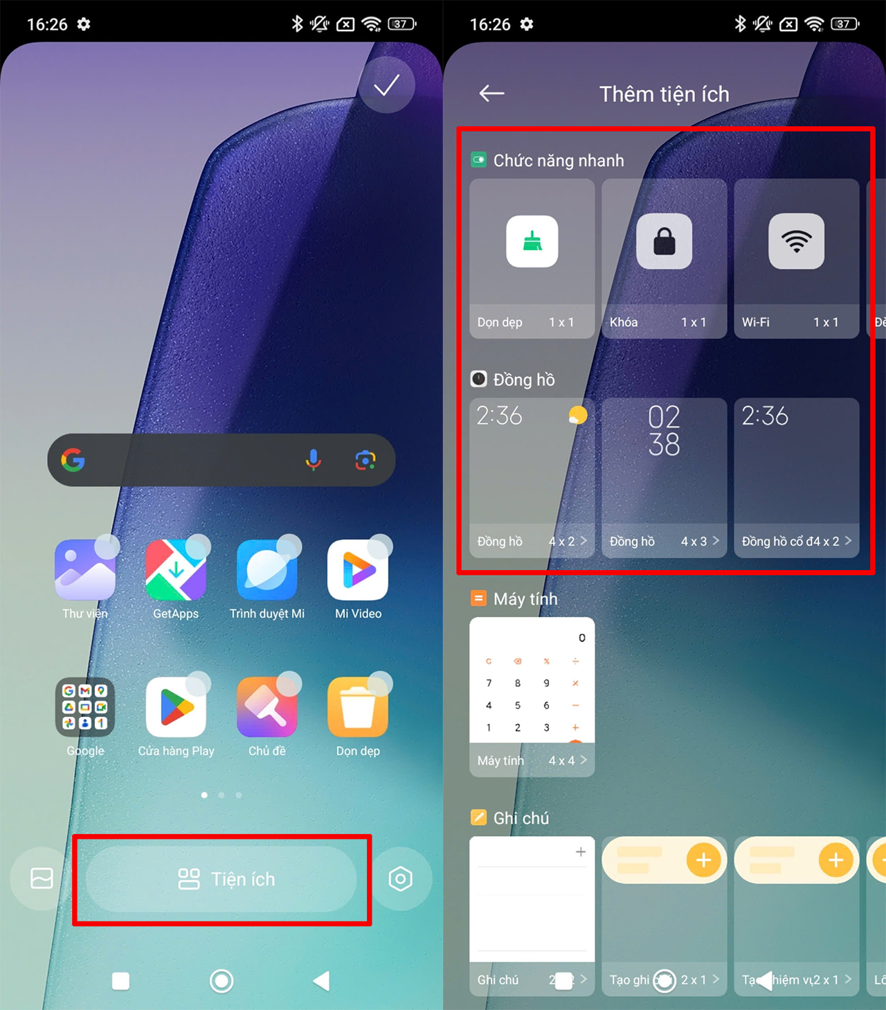 Cách thêm widget trên Redmi 14C Cách thêm widget trên Redmi 14C