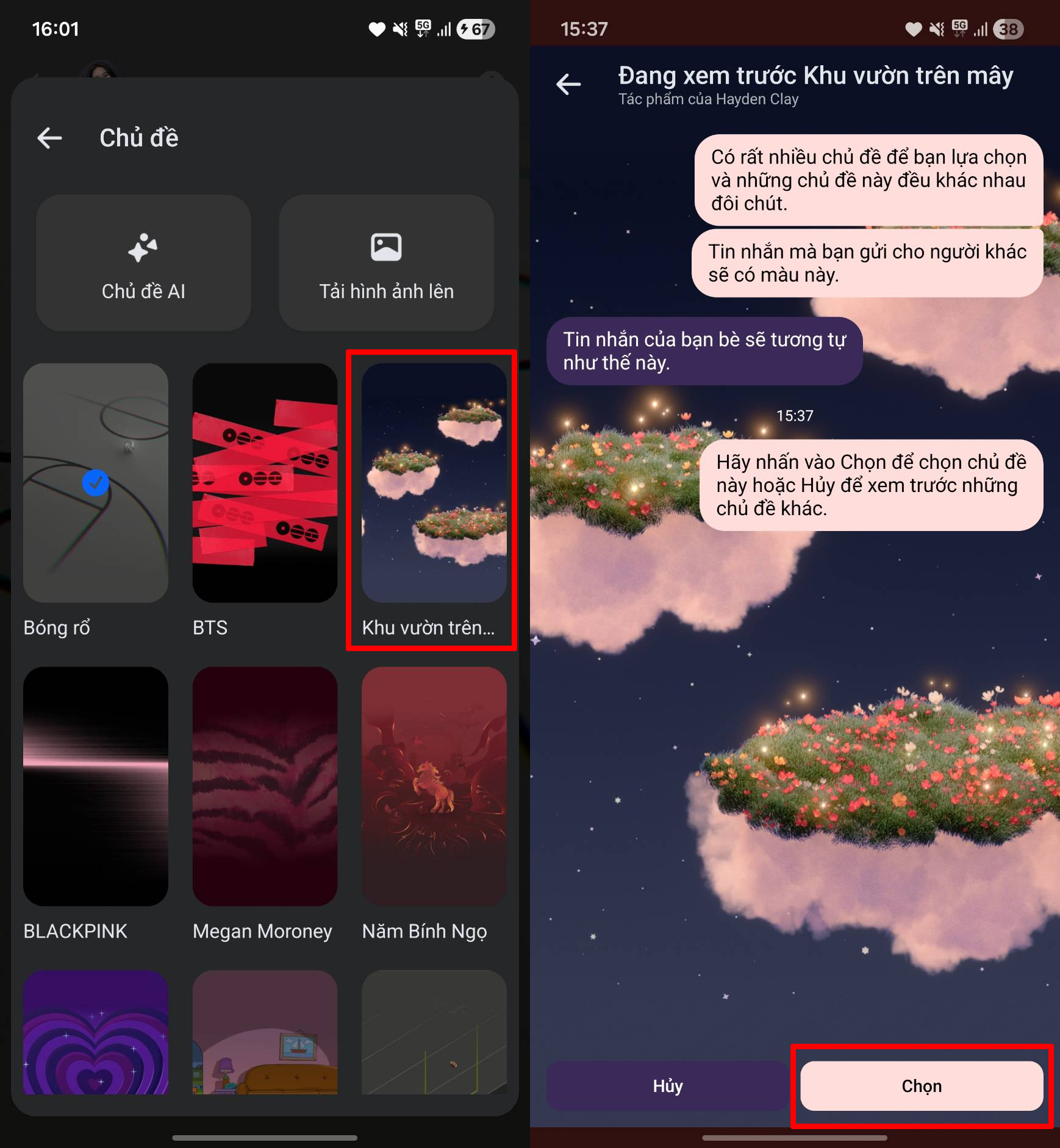 Cách đổi chủ đề trên Messenger