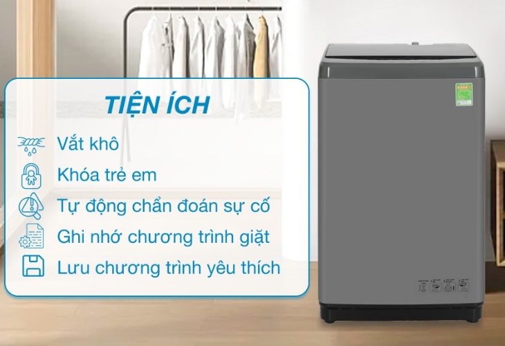 Máy giặt Hisense 8 kg WTZQ8012UT sở hữu nhiều tiện ích vượt trội