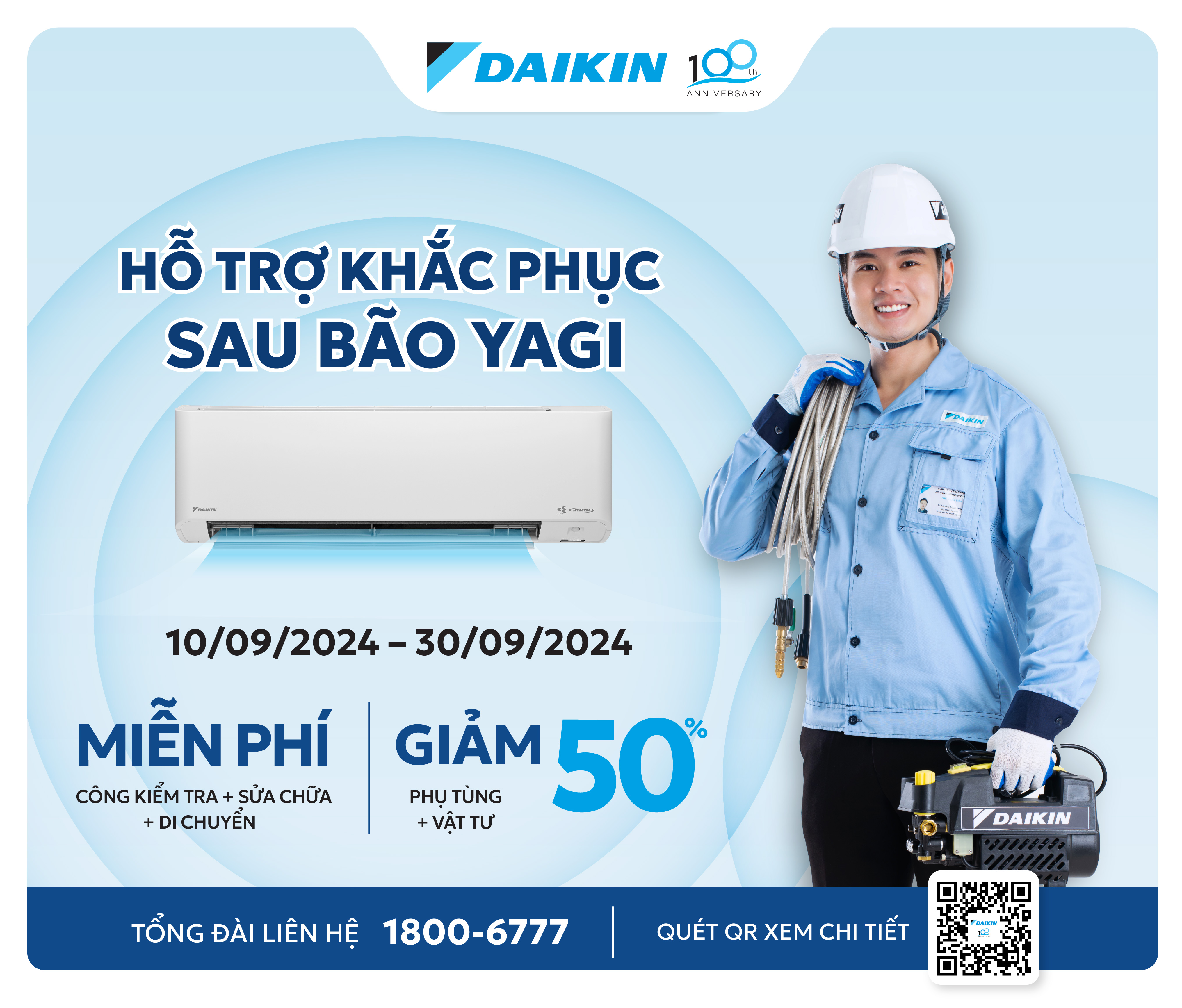 Daikin Đồng Hành Cùng Khách Hàng Miền Bắc Khắc Phục Hậu Quả Bão Yagi