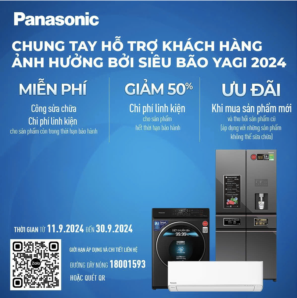 Panasonic Chung Tay Hỗ Trợ Khách Hàng Miền Bắc Do Ảnh Hưởng Bão Yagi