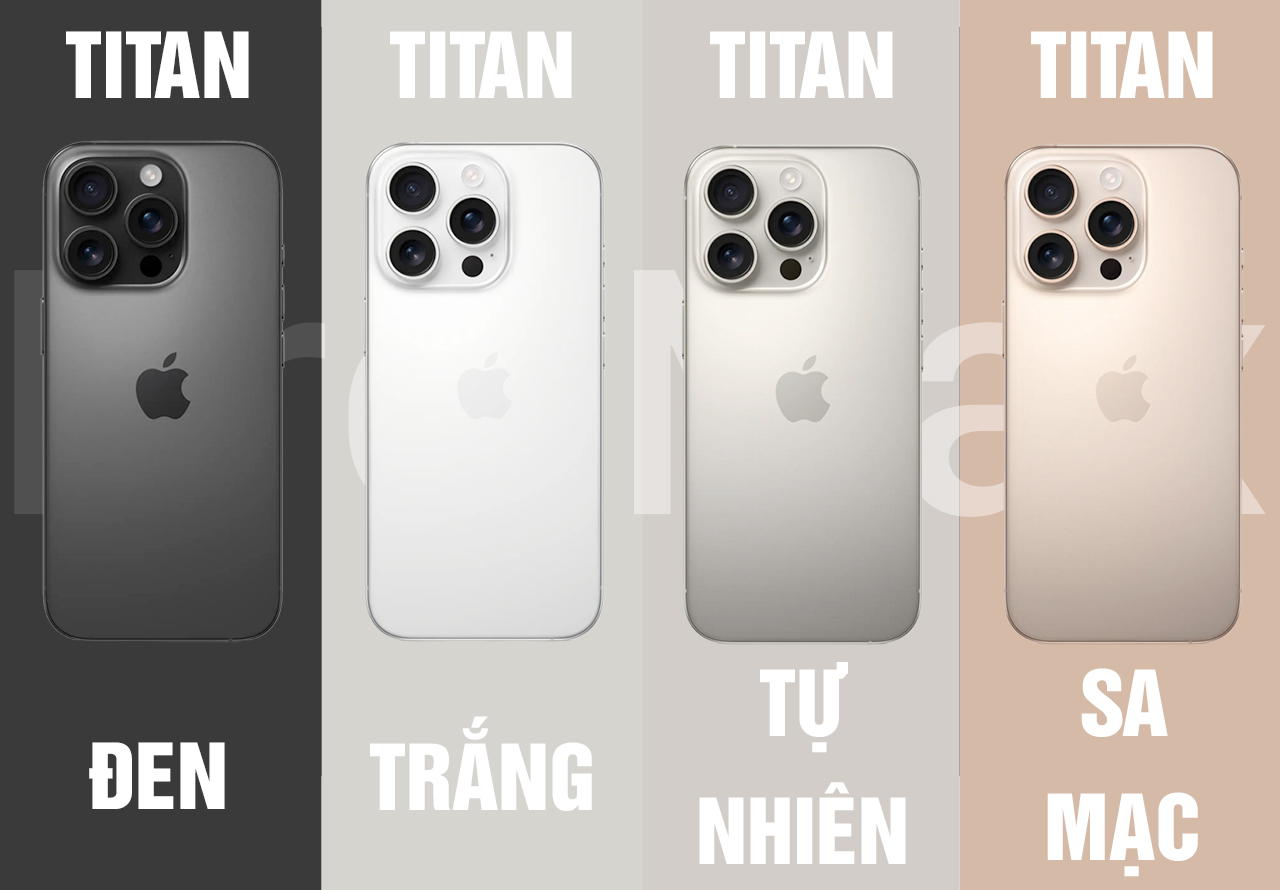 Toàn bộ màu sắc mới trên iPhone 16 Pro Max