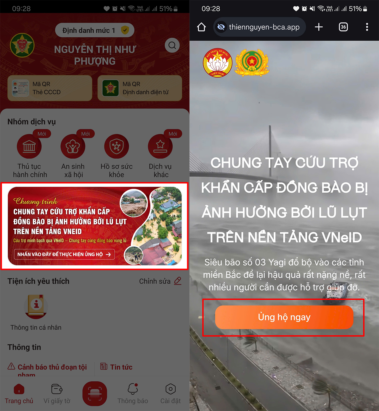 Cách xem sao kê tài khoản MTTQ theo thời gian thực