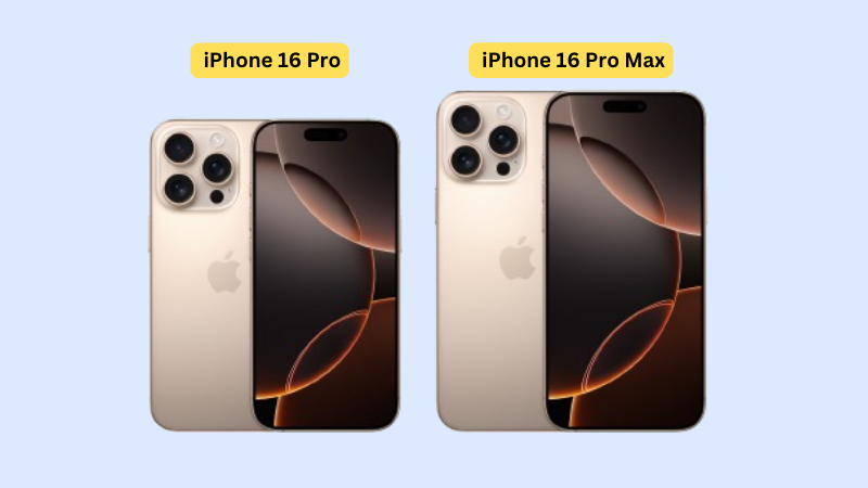 iPhone 16 Pro Max lớn hơn iPhone 16 Pro iPhone 16 Pro Max có kích thước lớn hơn iPhone 16 Pro
