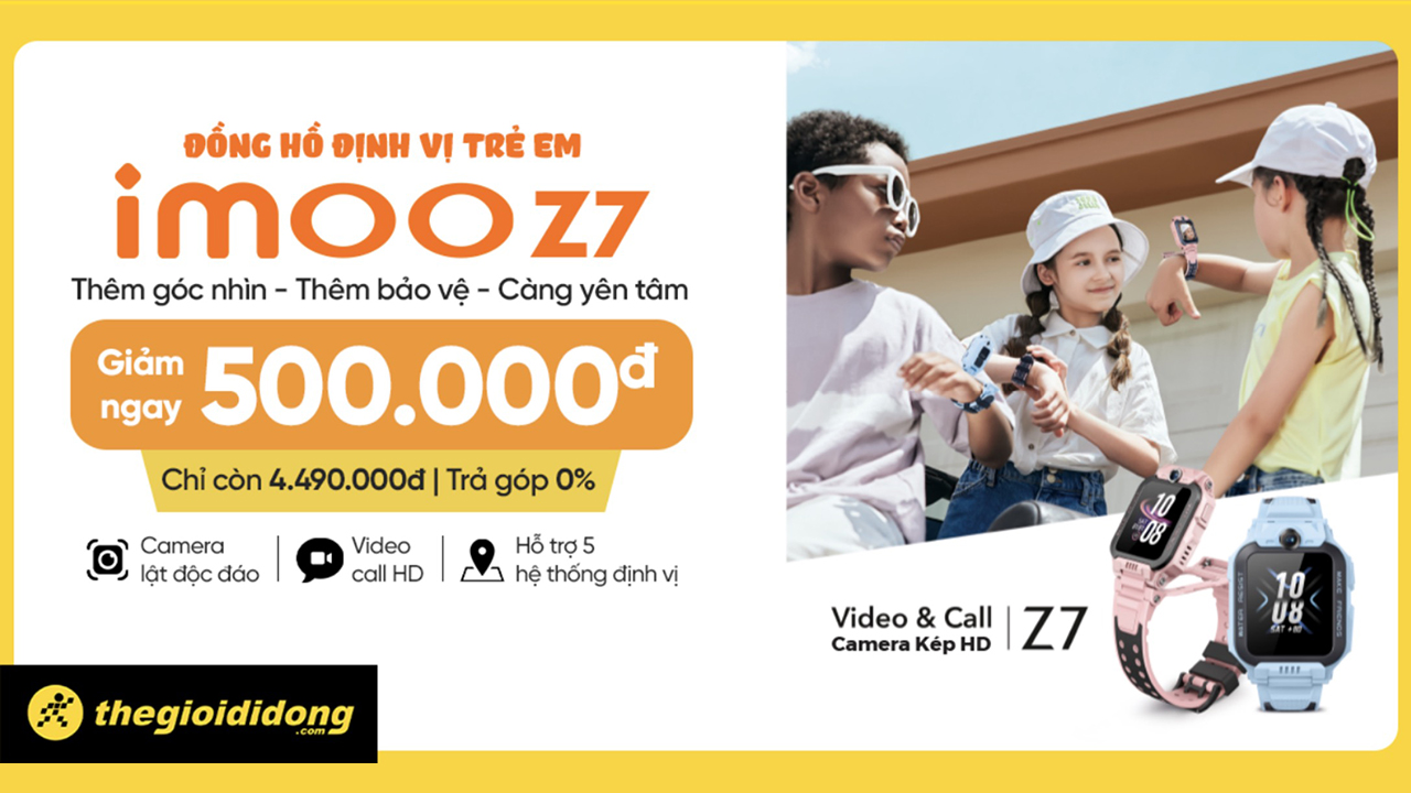 Hotsale mở bán đồng hồ định vị IMOO Z7 giảm ngay 500K, camera trước lật độc đáo, gọi video HD