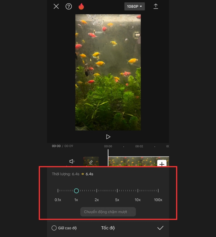 Bạn có thể chỉnh tốc độ phát video nhanh/chậm tùy theo sở thích rất dễ dàng