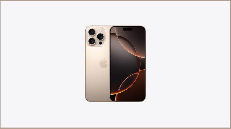 Mặt trước và mặt sau của iPhone 16 Pro Max màu Titan Sa Mạc Hình ảnh mặt trước và mặt sau của iPhone 16 Pro Max màu Titan Sa Mạc