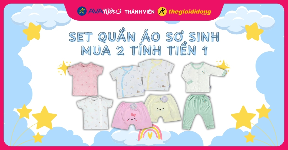 Set quần áo sơ sinh - Mua 2 tính tiền 1
