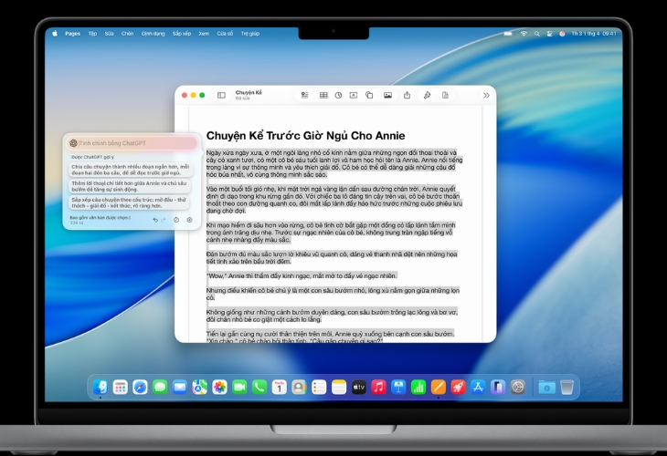 ChatGPT hỗ trợ trong việc soạn thảo bằng Apple Intelligence