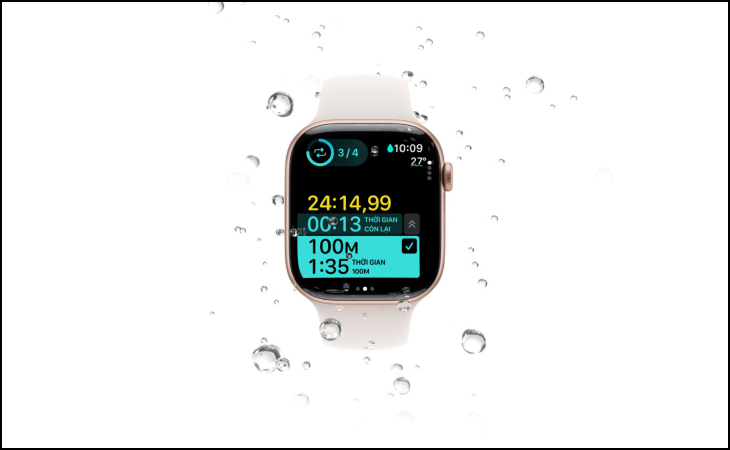 Apple Watch Series 10 có khả năng chống nước dưới độ sâu lên đến 50m