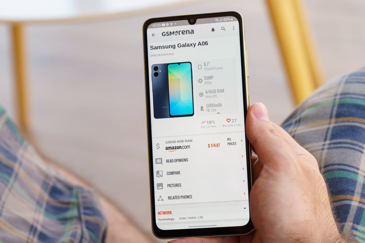 Với Helio G85 thì Galaxy A06 có thể đáp ứng tốt nhu cầu sử dụng cơ bản của người dùng. Nguồn: GSMArena.