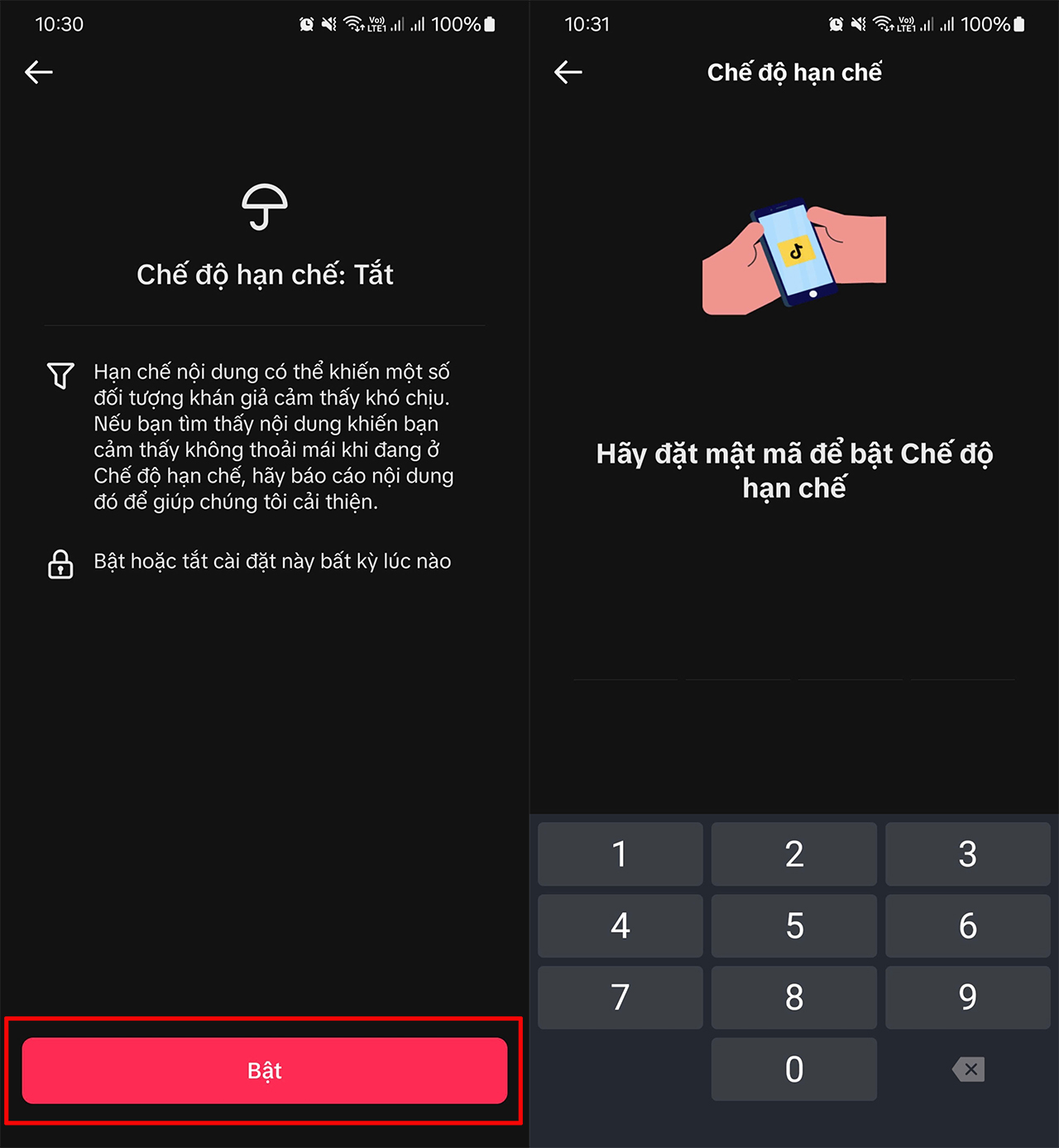 Cách bật chế độ hạn chế trên TikTok Cách bật chế độ hạn chế trên TikTok