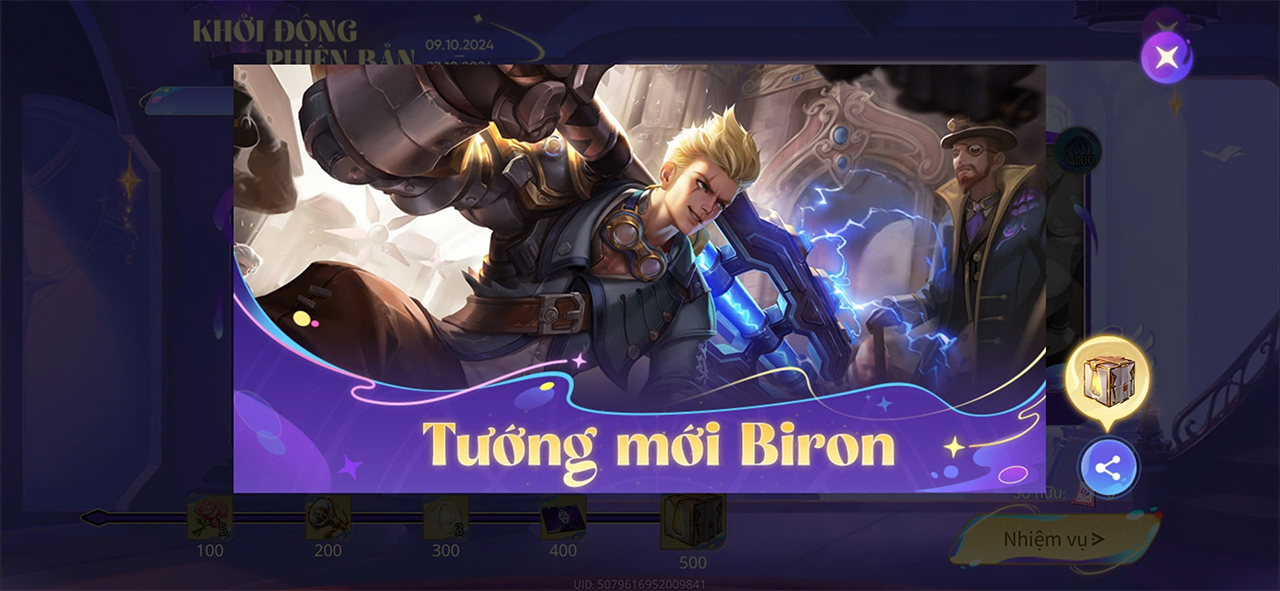 Cách nhận tướng Biron Liên Quân miễn phí Cách nhận tướng Biron Liên Quân miễn phí