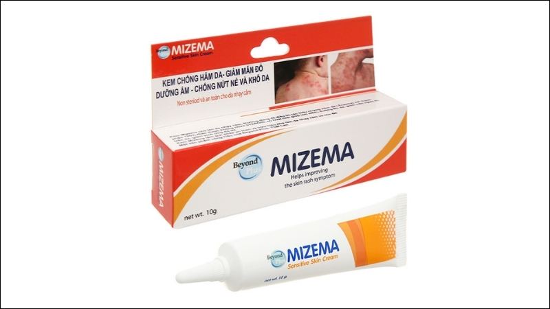 Kem bôi Mizema giúp chống hăm da, giảm mẩn đỏ tại vùng da bị tổn thương