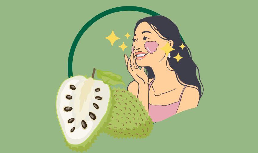 Hình ảnh thể hiện mãng cầu tốt cho da mặt