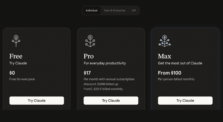 Claude AI cung cấp nhiều gói dịch vụ cho nhiều nhóm đối tượng người dùng