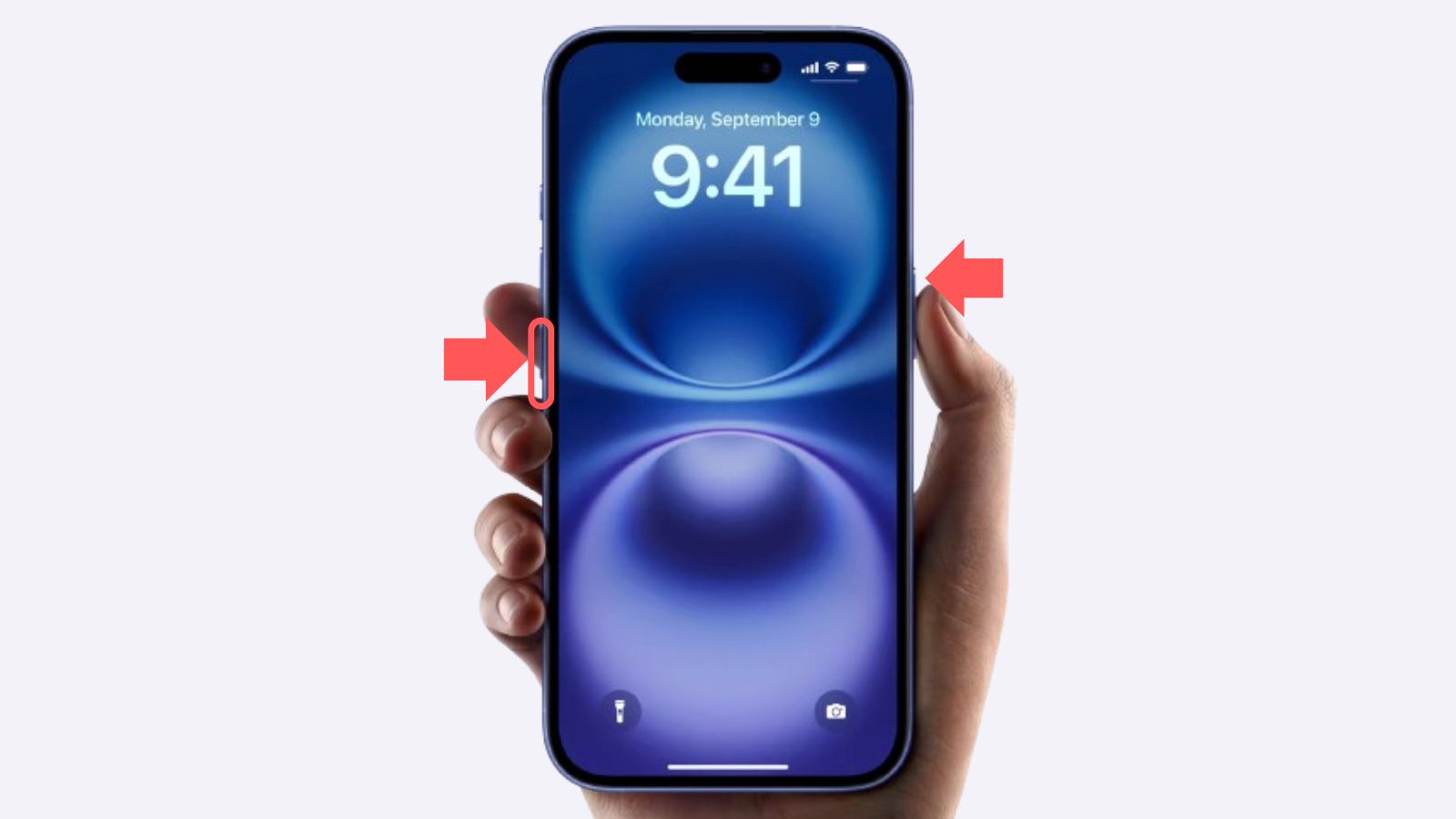 Chạm cùng lúc nút nguồn và nút giảm âm lượng Chạm cùng lúc nút nguồn và nút giảm âm lượng