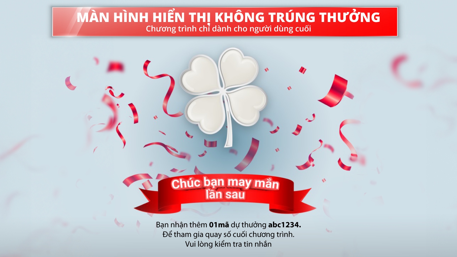 Màn hình không trúng thưởng