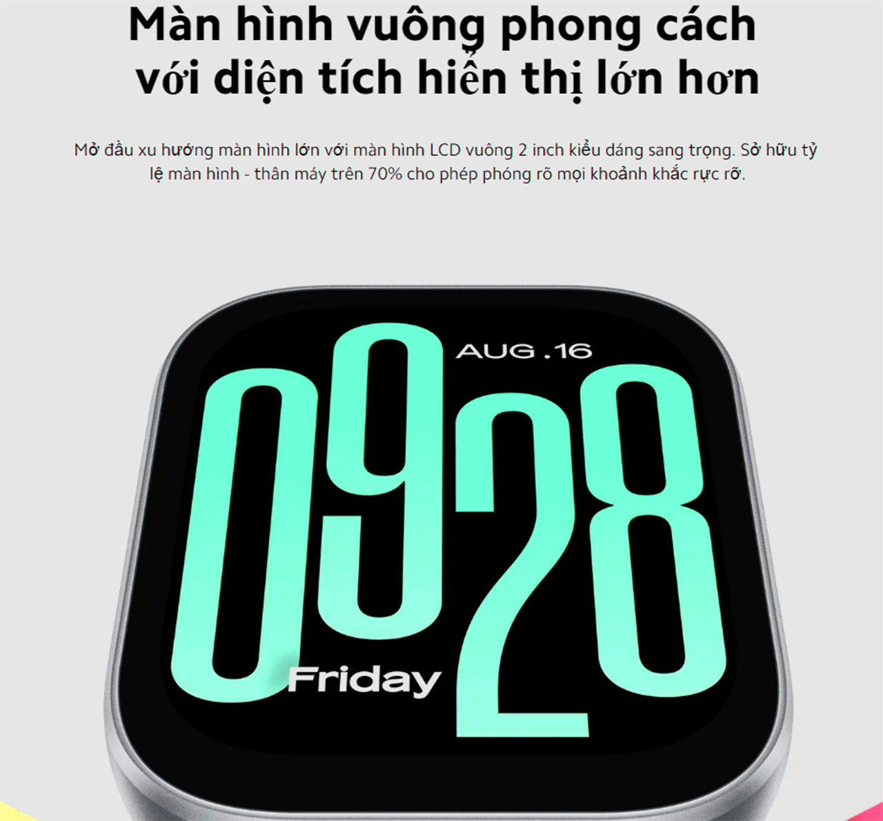 Thông số màn hình trên Redmi Watch 5 Active