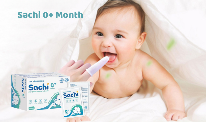 hìnharnh gạc răng miệng SACHI dành cho bé từ 0 tháng tuổi trở lên