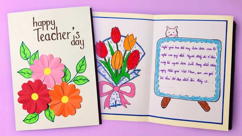Tự tay l&agrave;m thiệp 20/11 handmade tặng thầy c&ocirc; cũng l&agrave; 1 điều &yacute; nghĩa